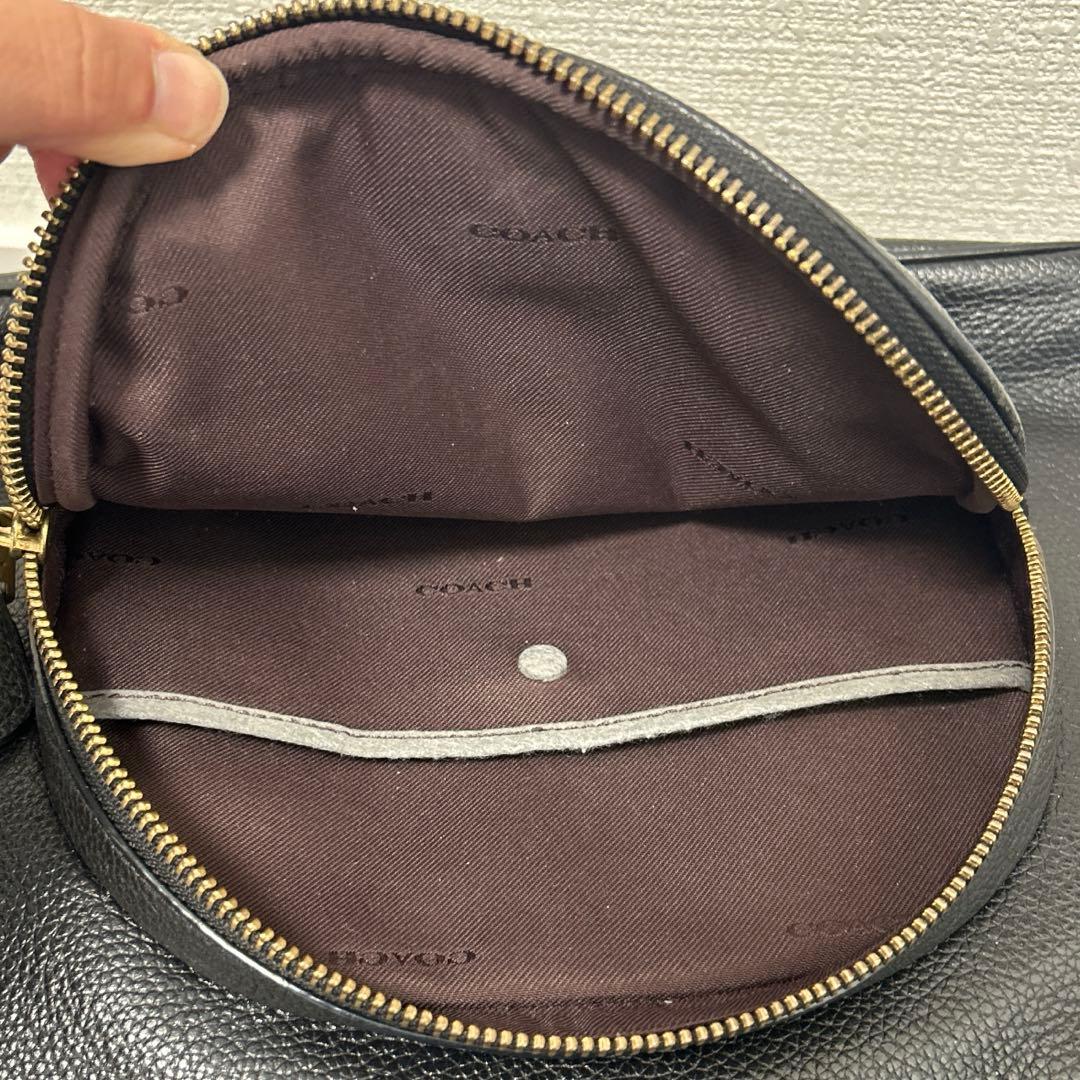 COACH コーチ 黒 リュック　ブラック　レザー　大容量　13インチPC収納可