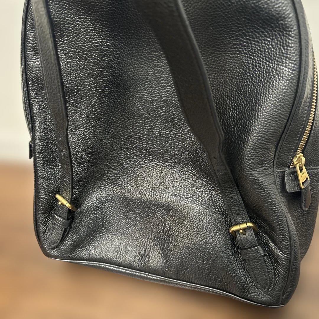 COACH コーチ 黒 リュック　ブラック　レザー　大容量　13インチPC収納可