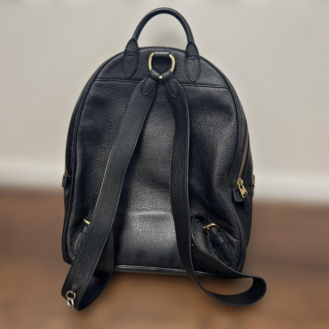 COACH コーチ 黒 リュック　ブラック　レザー　大容量　13インチPC収納可