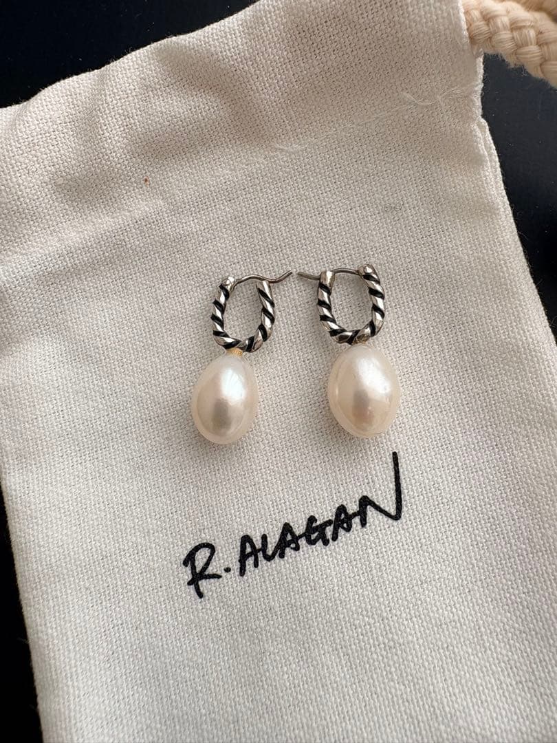 BIOTOP R.ALAGAN ホワイトパール フープピアス