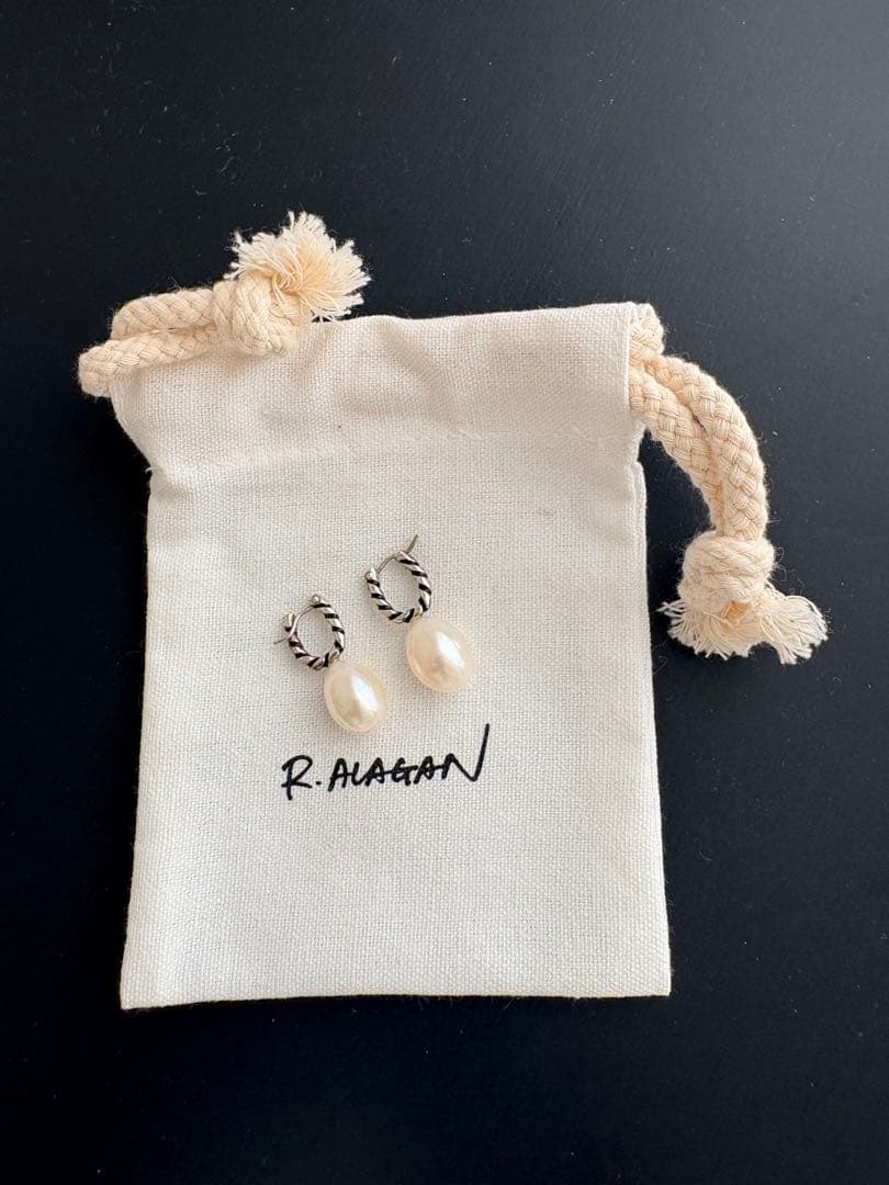 BIOTOP R.ALAGAN ホワイトパール フープピアス