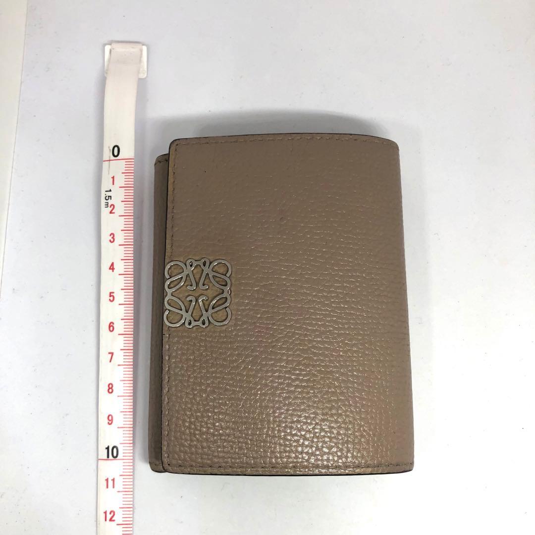 LOEWE アナグラム トライフォールド 三つ折り財布 ベージュ