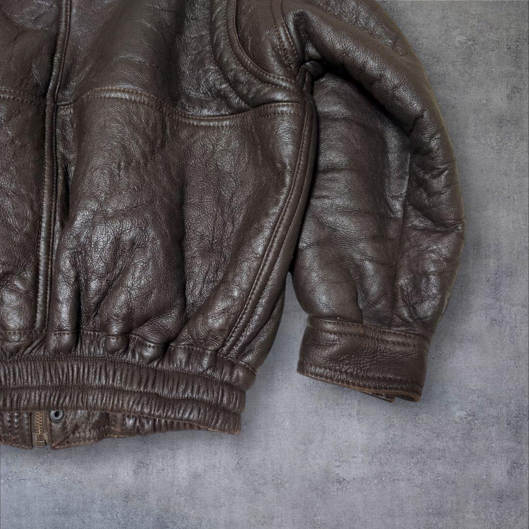 極上品✨リアルムートン G-1 フライトジャケット XL ブラウン レザー