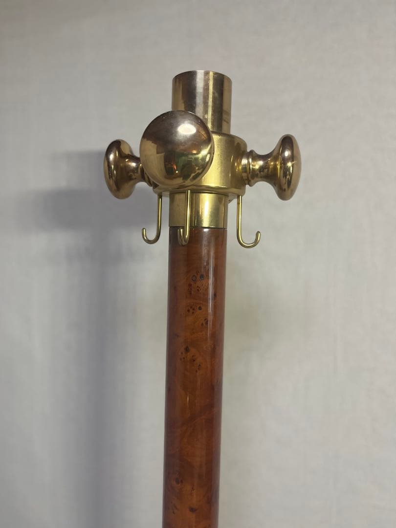 木製真鍮ハンガーラック