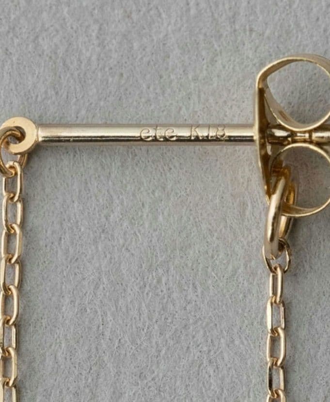 【綾瀬】ete K18ゴールド チェーンピアス