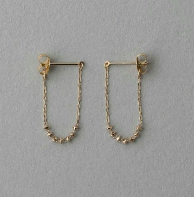 【綾瀬】ete K18ゴールド チェーンピアス