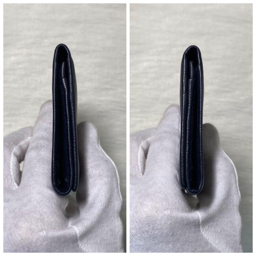 お買い得品　PRADA プラダ　小物入れ　ケース　紺　財布　ミニ　二つ折り