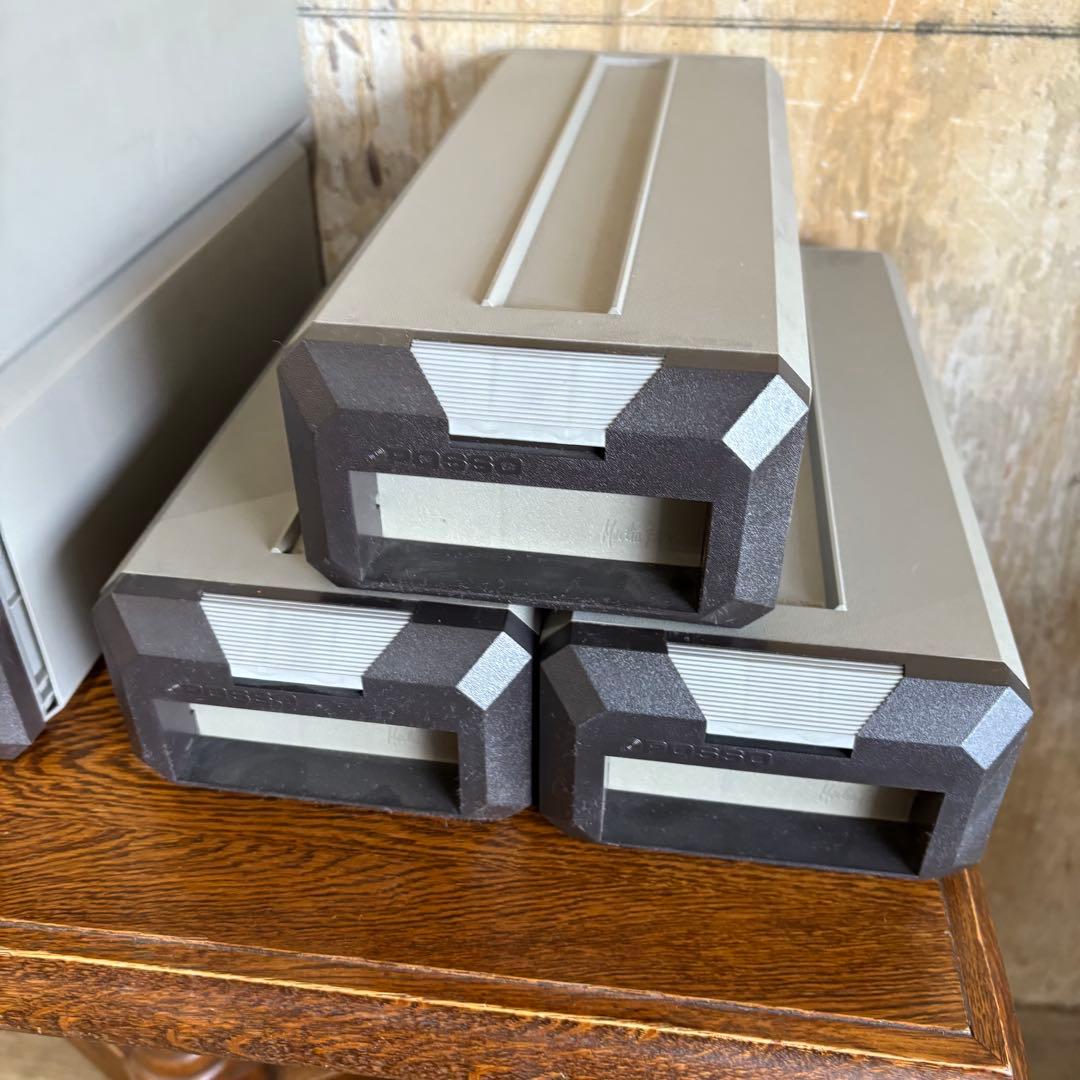 POSSO フランス製　オーディオライブラリー　CD カセット　収納ケースセット