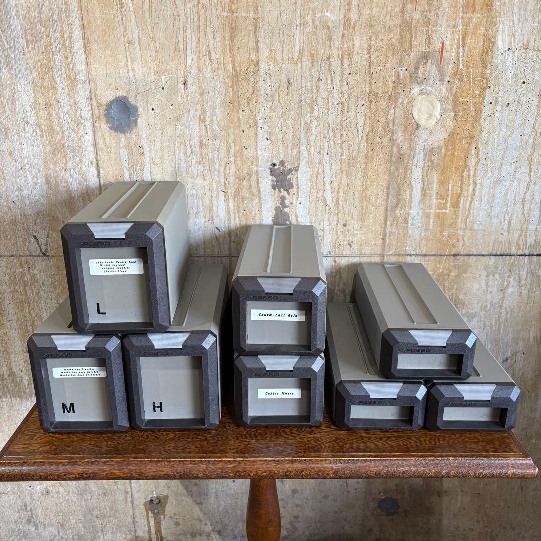 POSSO フランス製　オーディオライブラリー　CD カセット　収納ケースセット