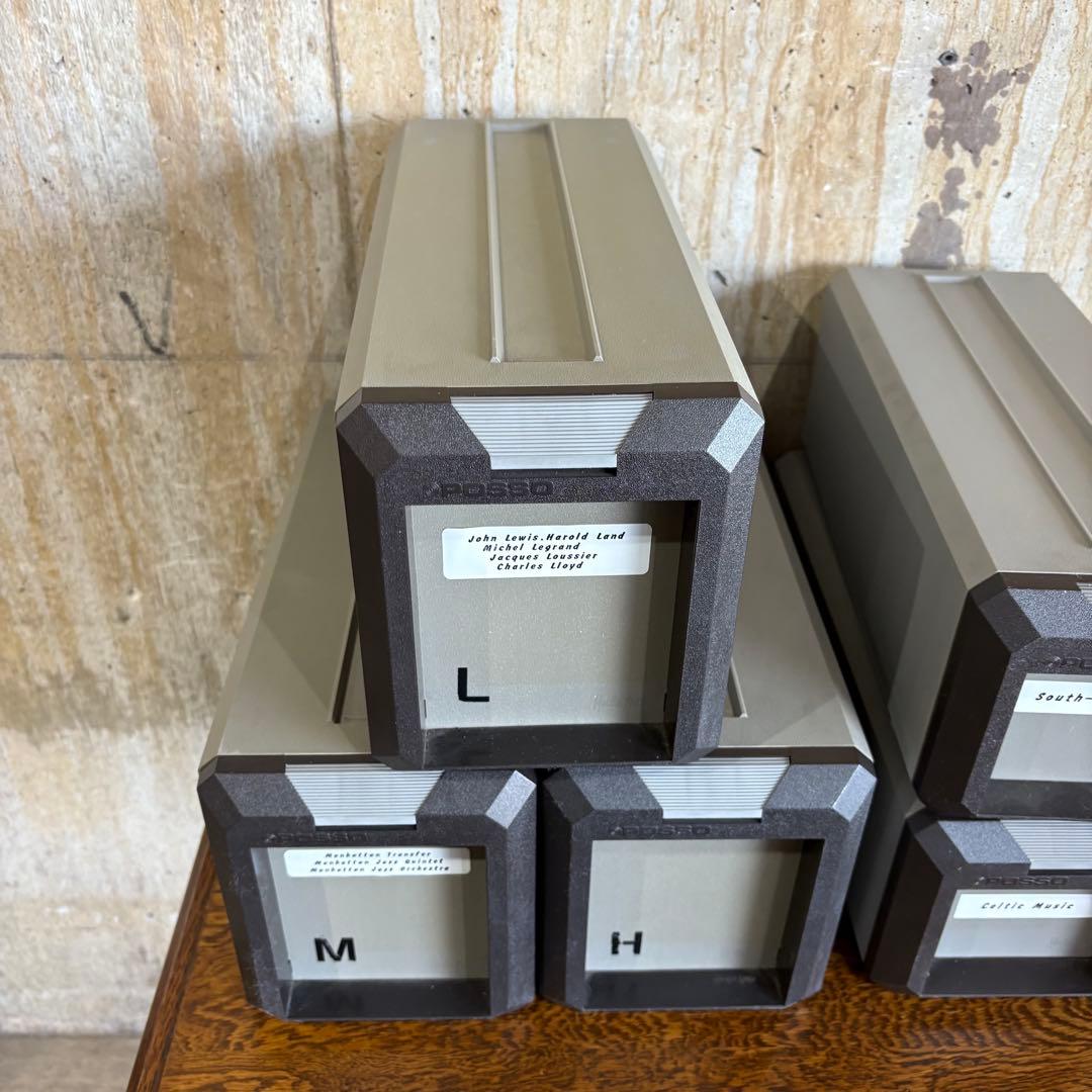 POSSO フランス製　オーディオライブラリー　CD カセット　収納ケースセット