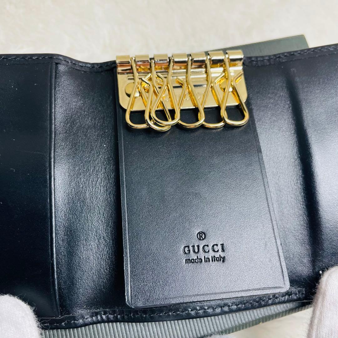 ✨新品未使用✨　希少　GUCCI キーケース　GGライン　キャンバス　6連