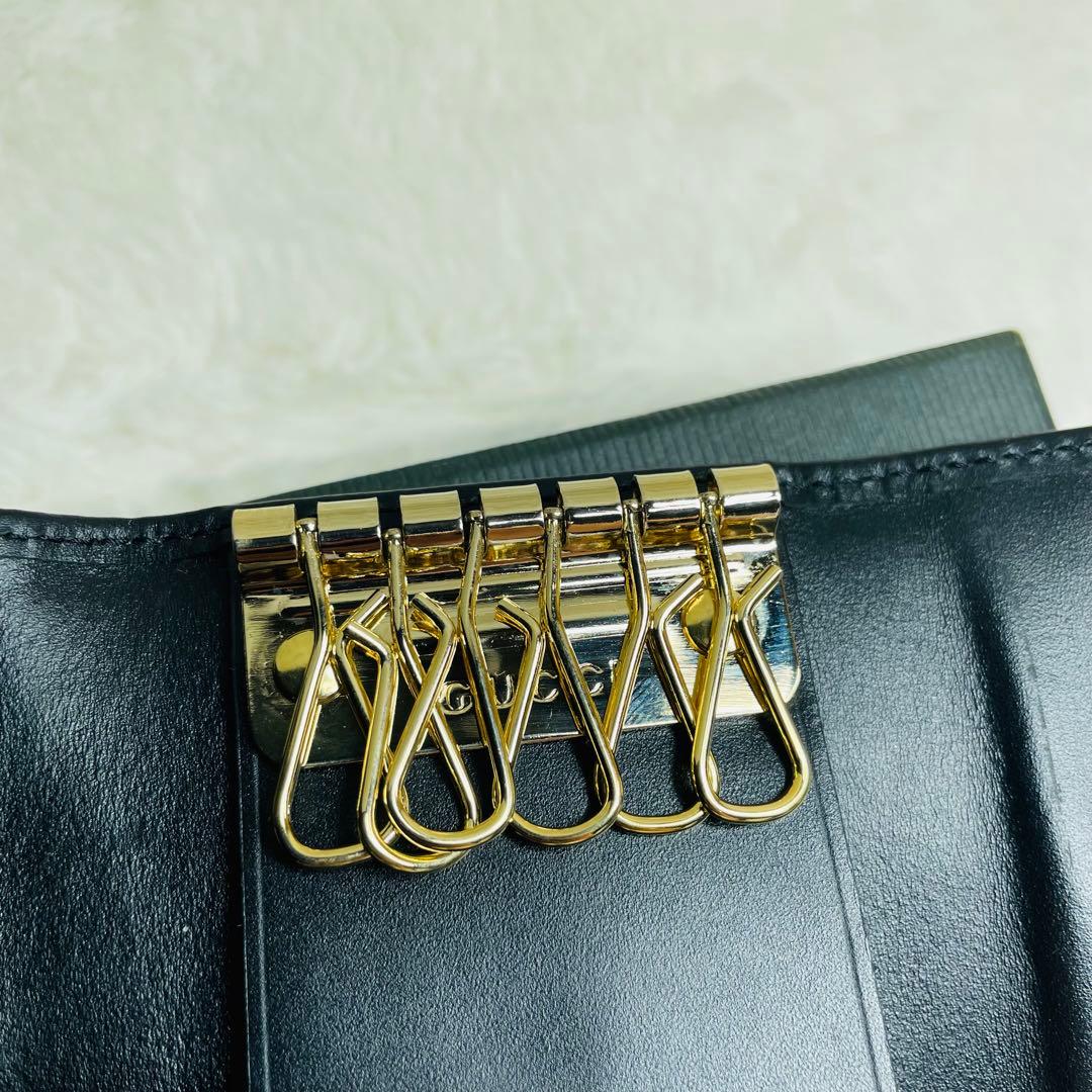 ✨新品未使用✨　希少　GUCCI キーケース　GGライン　キャンバス　6連