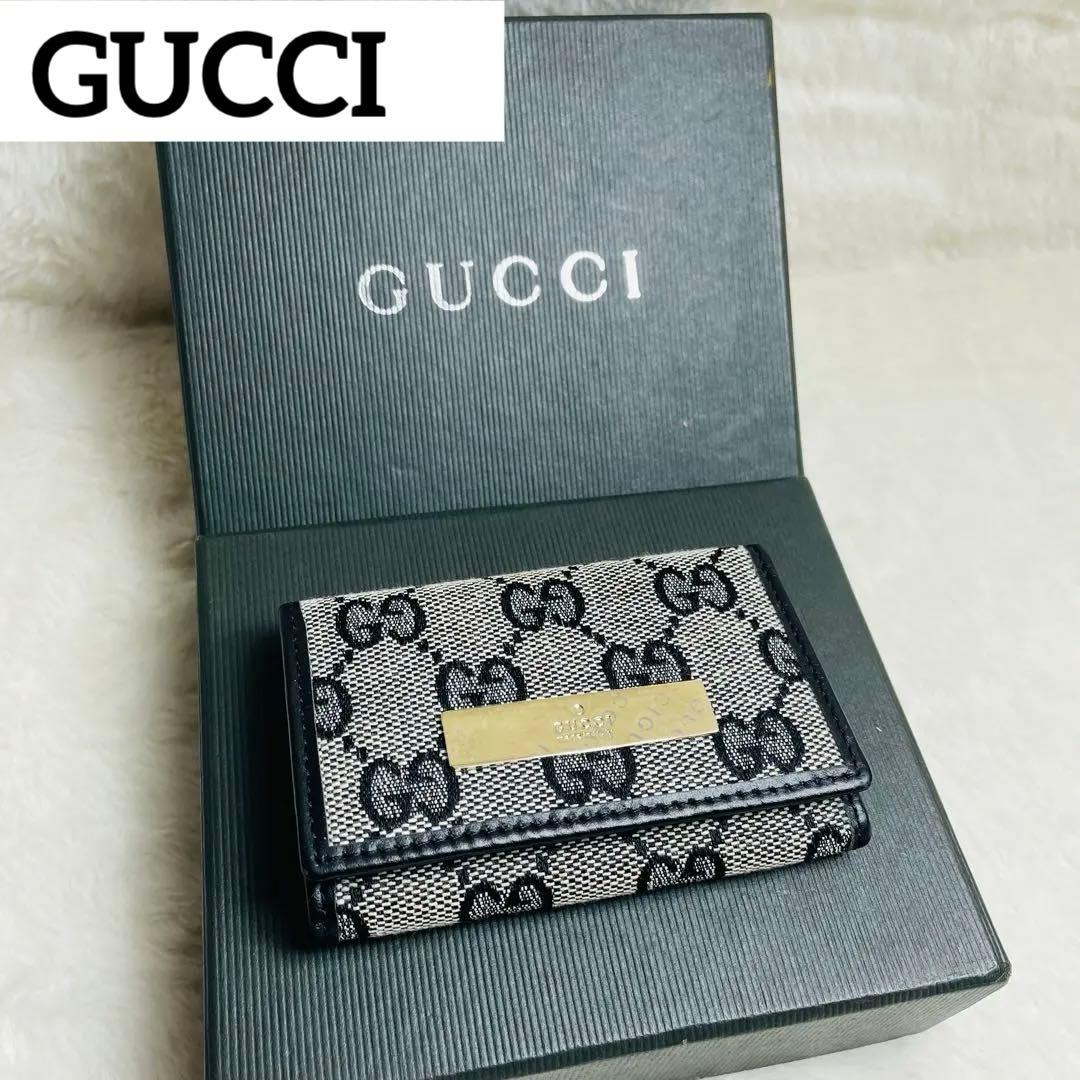 ✨新品未使用✨　希少　GUCCI キーケース　GGライン　キャンバス　6連