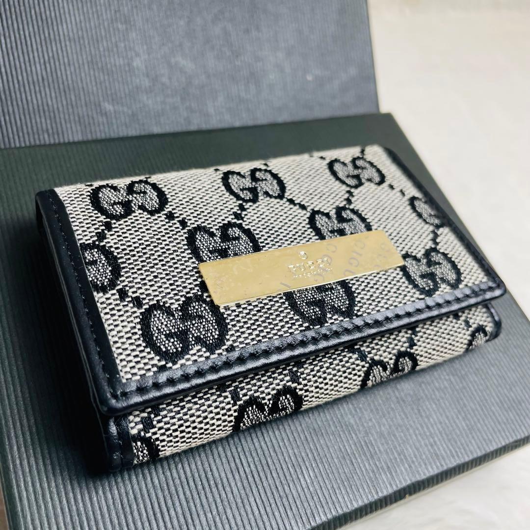 ✨新品未使用✨　希少　GUCCI キーケース　GGライン　キャンバス　6連