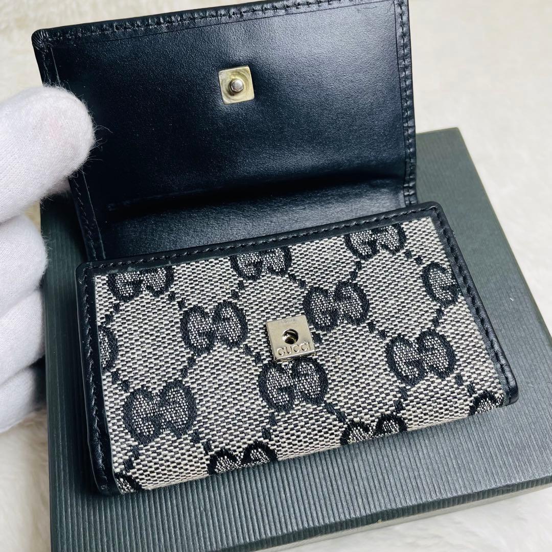 ✨新品未使用✨　希少　GUCCI キーケース　GGライン　キャンバス　6連