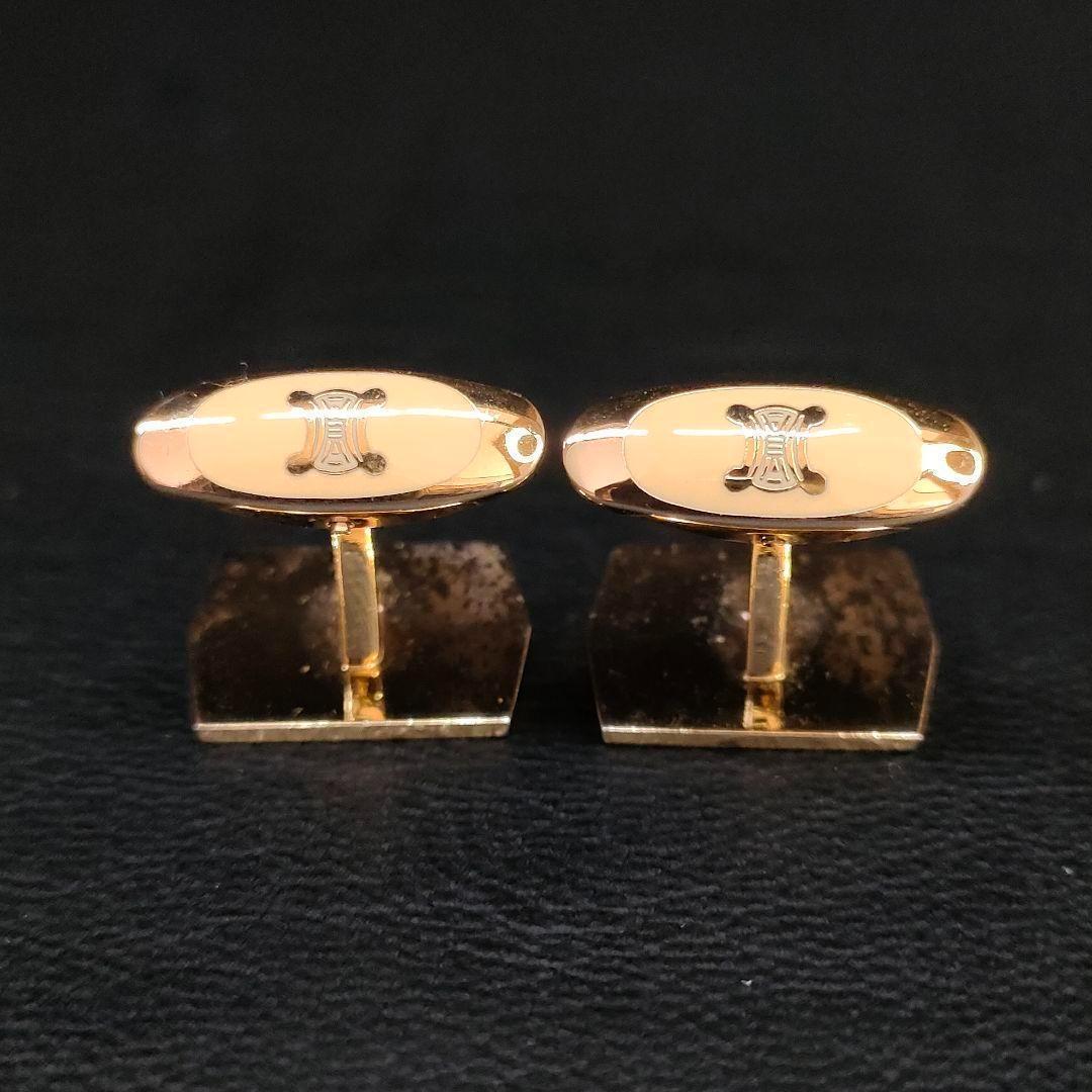 【美品】Celineセリーヌ　カフスタイピンセット　シルバー　ゴールド　マカダム