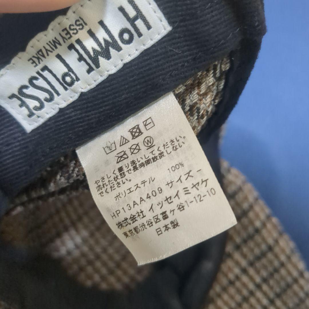 HOMME PLISSE オムプリッセ イッセイミヤケ チェック柄キャップ
