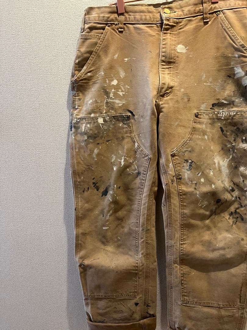 Carhartt USAダブルニー襤褸 ペインターパンツ34×34
