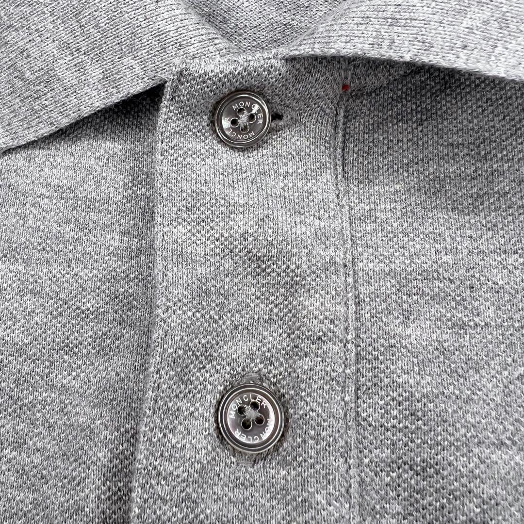 MONCLER モンクレール ポロシャツ グレー トリコロール メンズ Sサイズ