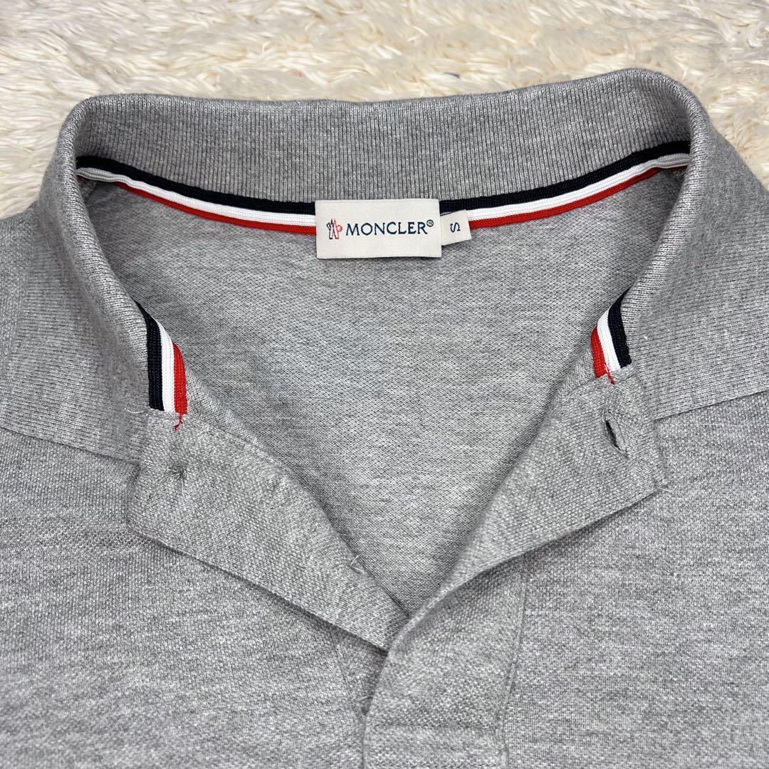MONCLER モンクレール ポロシャツ グレー トリコロール メンズ Sサイズ