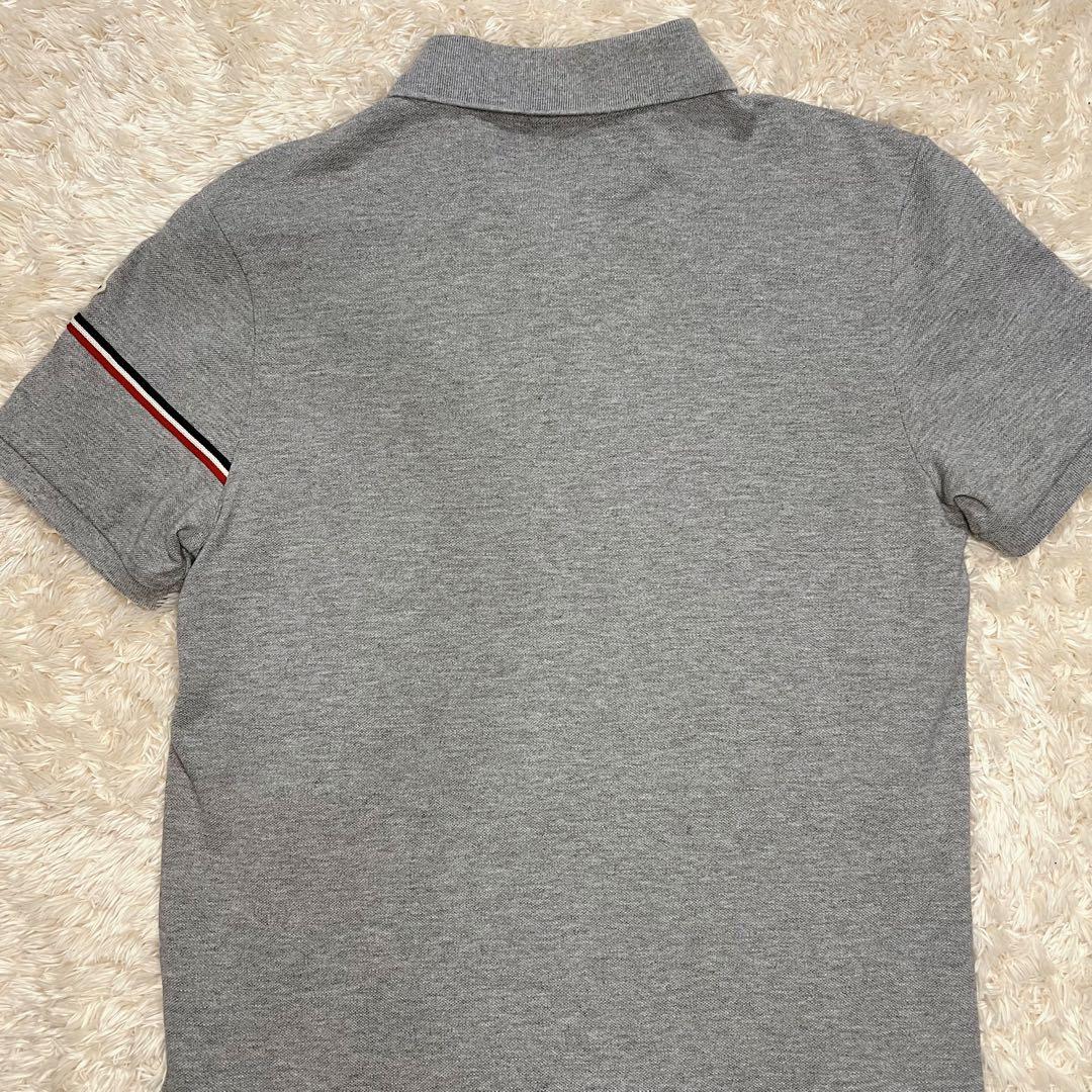 MONCLER モンクレール ポロシャツ グレー トリコロール メンズ Sサイズ