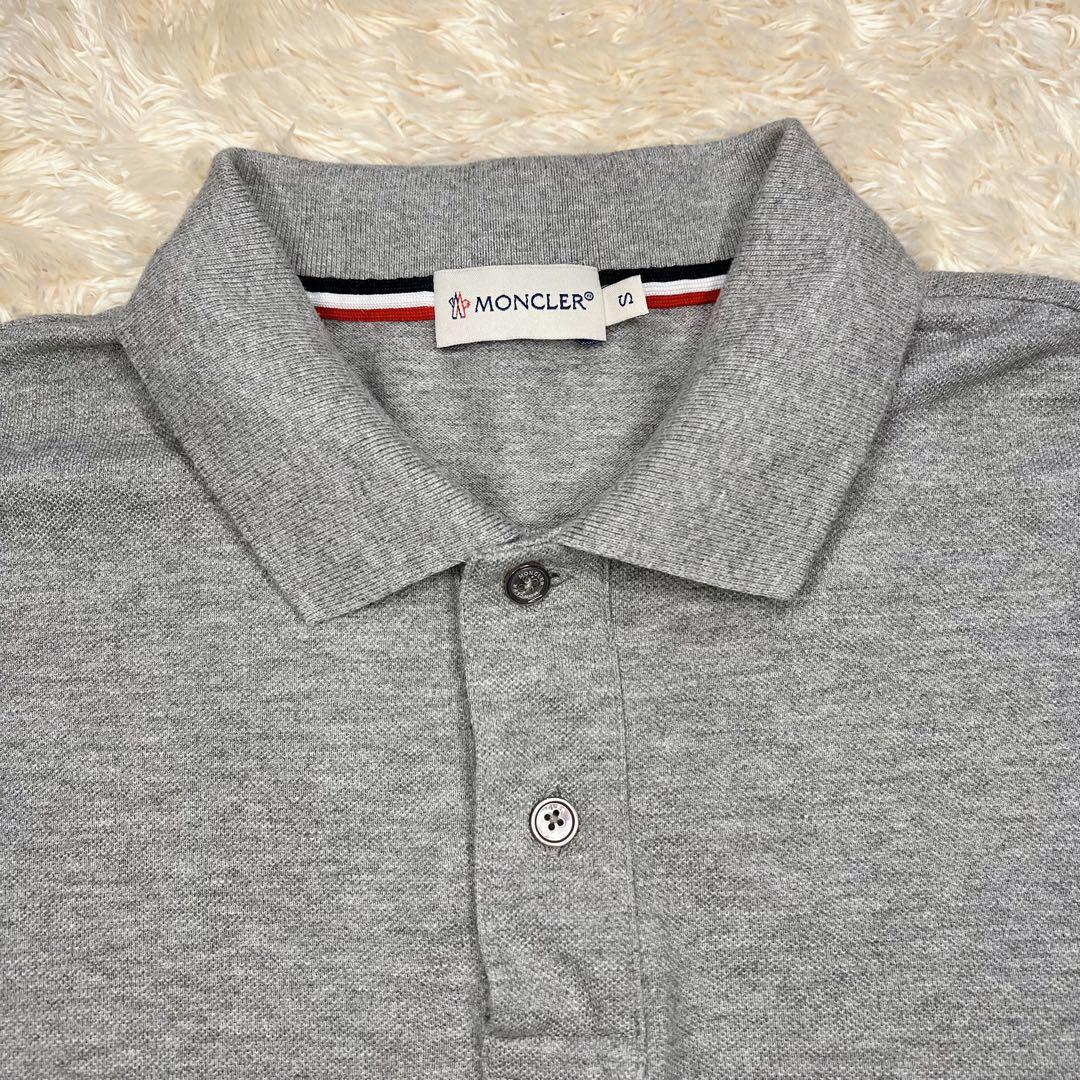 MONCLER モンクレール ポロシャツ グレー トリコロール メンズ Sサイズ