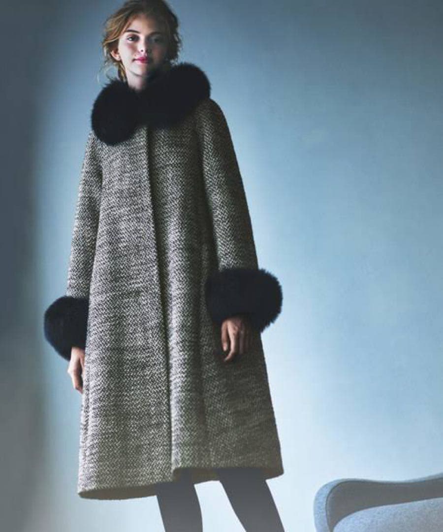 極美品 ストロベリーフィールズ パールローブファーコート フォックス 定価10万