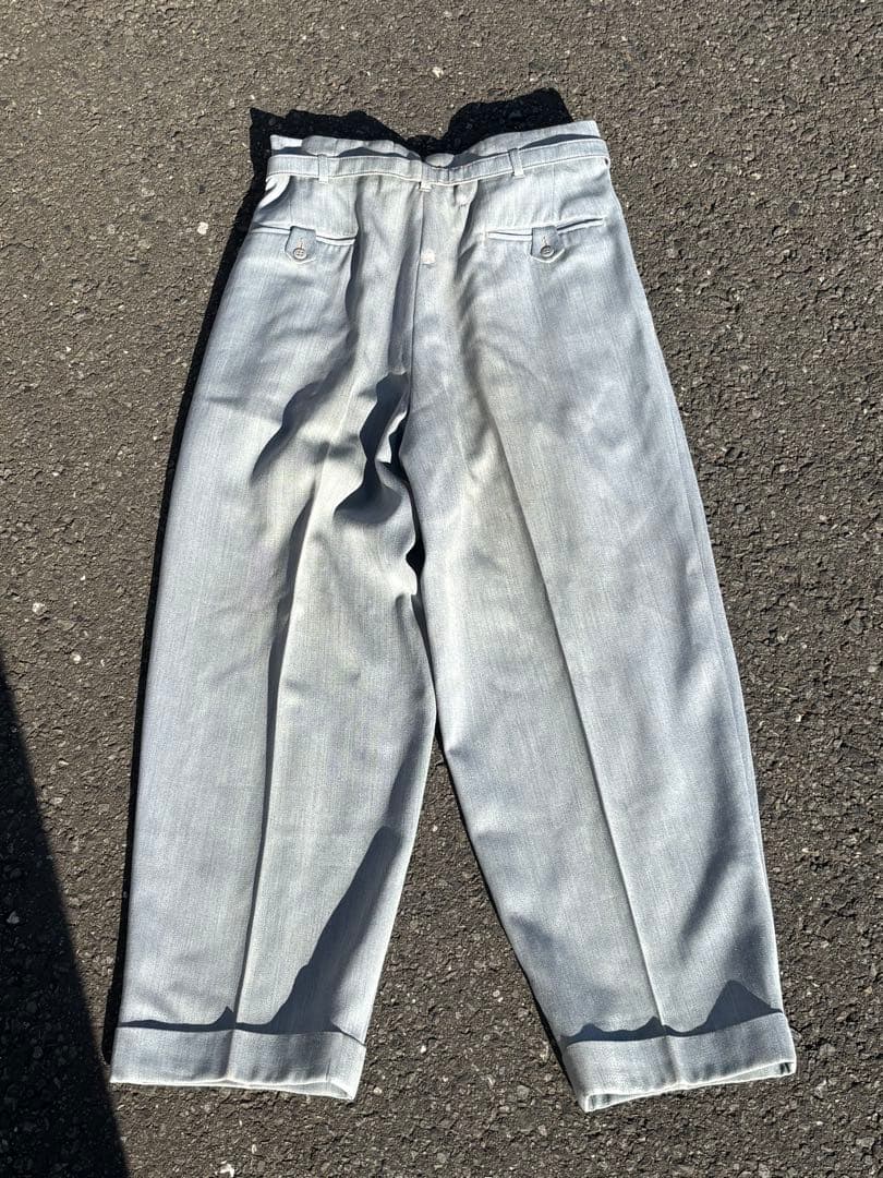 50s ウールギャバジン スラックス ベルト付き レーヨン レーヨンギャバ ロカ