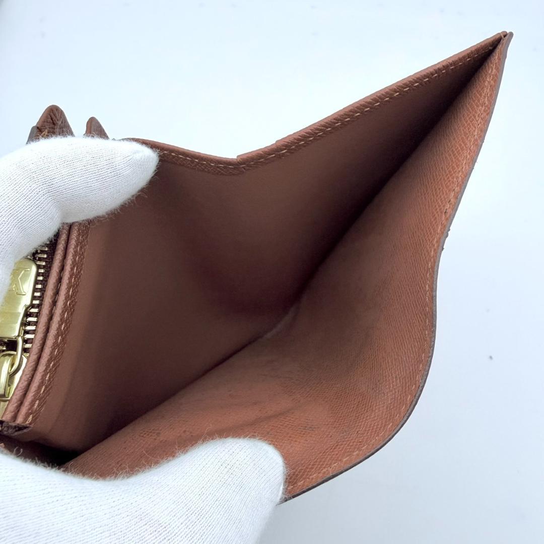 ルイヴィトン モノグラム ポルトモネビエ トレゾール 二つ折り財布 Lジップ 茶