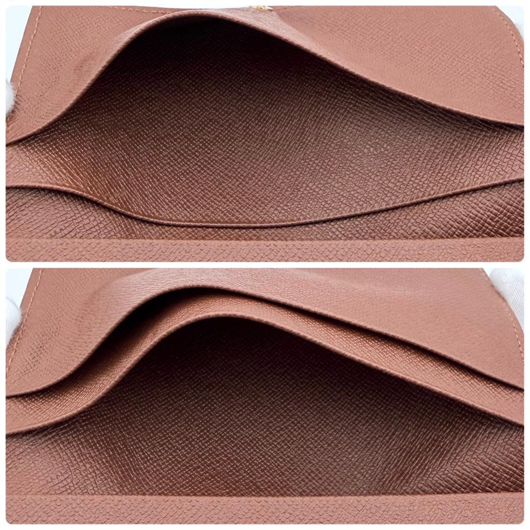 ルイヴィトン モノグラム ポルトモネビエ トレゾール 二つ折り財布 Lジップ 茶