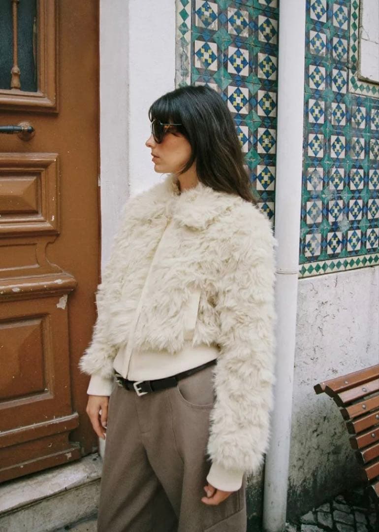 ZARA フェイクファー ボンバージャケット