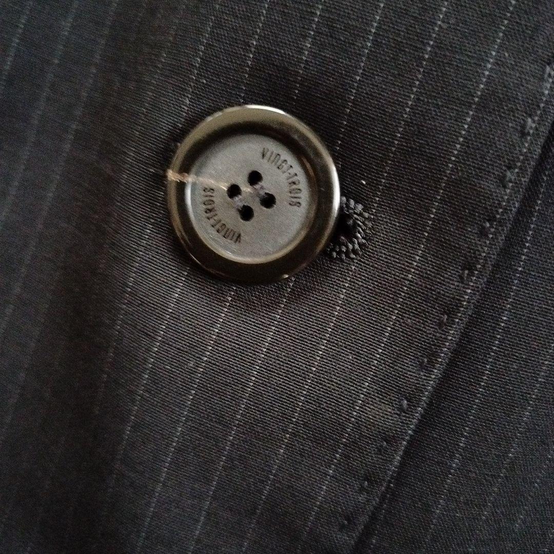 23区COLOMBO生地ウールストライプジャケット46スカート48セットアップ