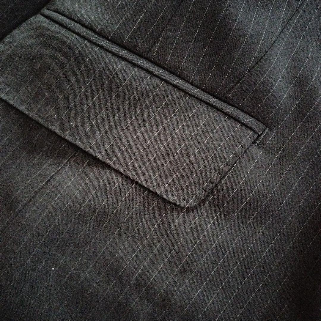 23区COLOMBO生地ウールストライプジャケット46スカート48セットアップ