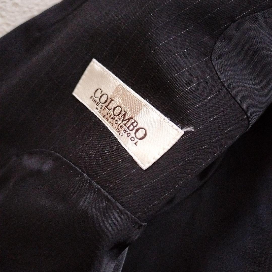 23区COLOMBO生地ウールストライプジャケット46スカート48セットアップ