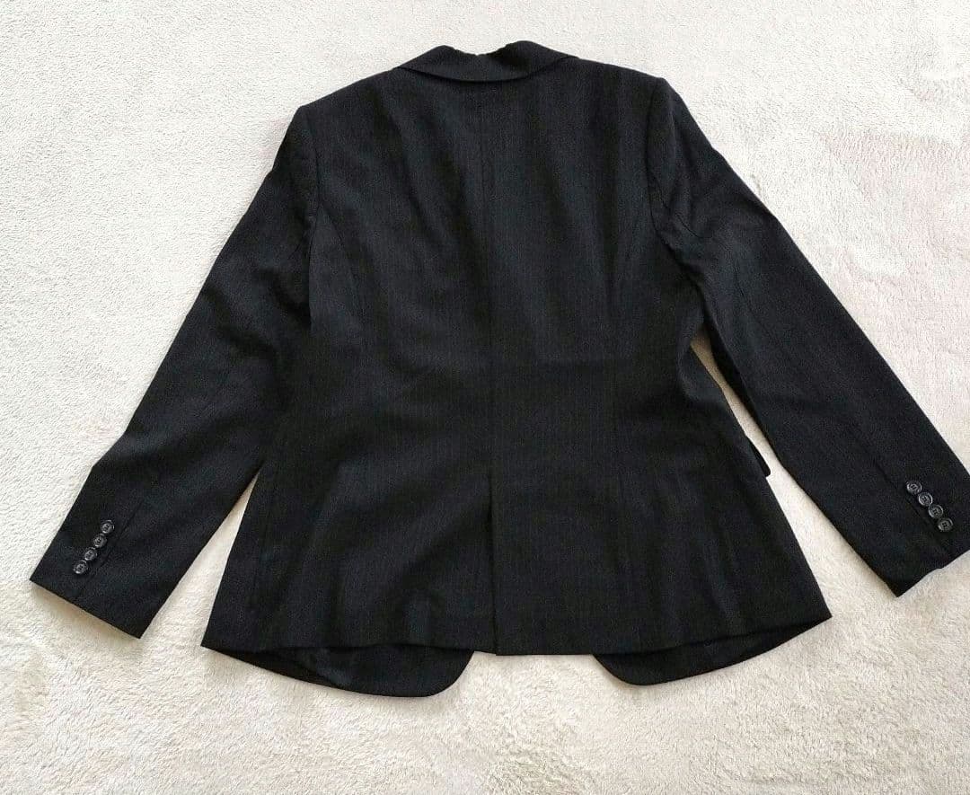 23区COLOMBO生地ウールストライプジャケット46スカート48セットアップ