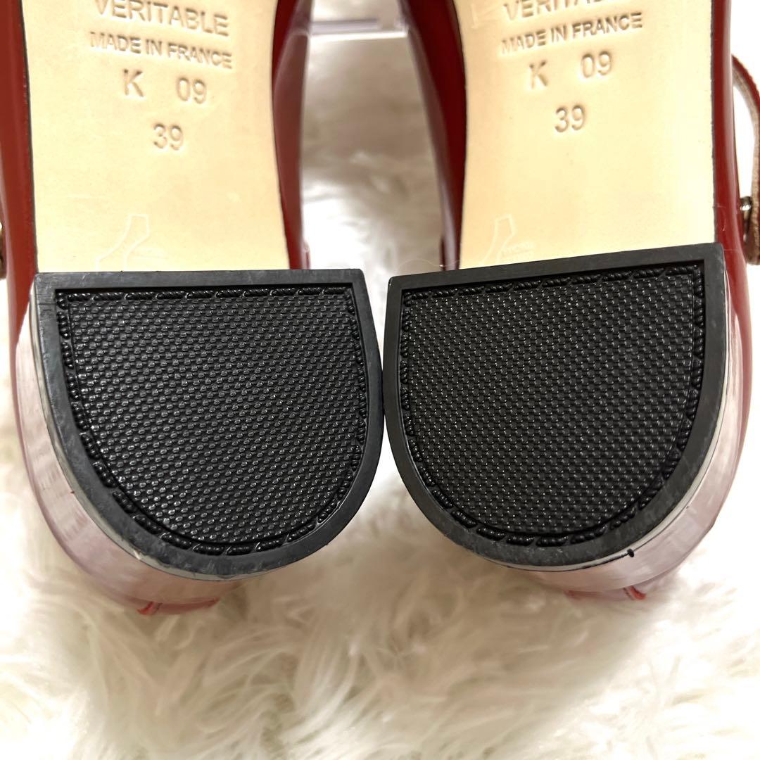 極美品　レペット　パンプス　エナメル　ストラップ　ベルト　赤　24.5 バレエ