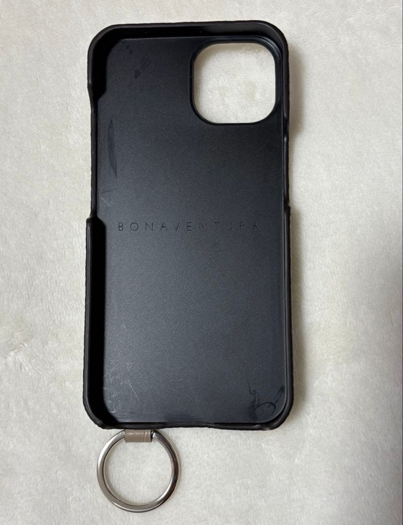 BONAVENTURA iPhone14 ケース ベージュ ストラップ付き