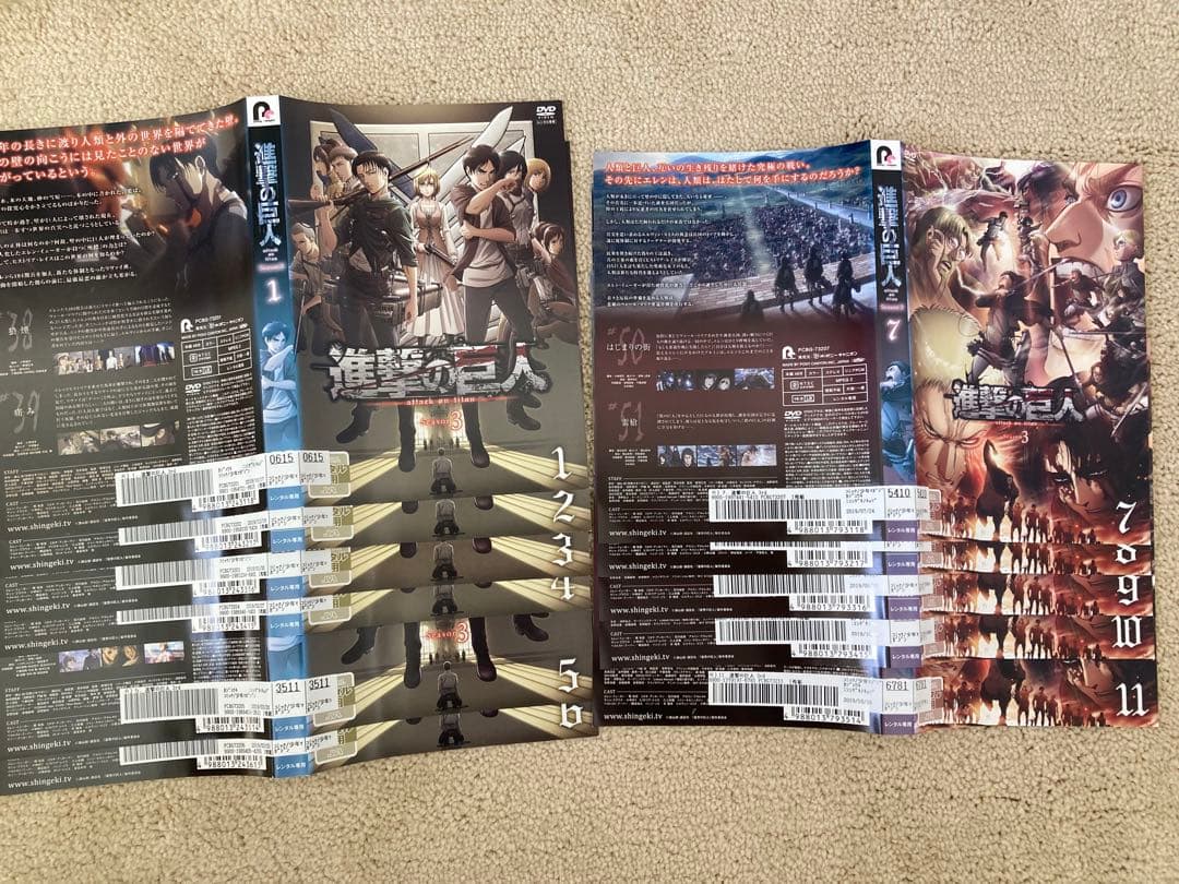進撃の巨人 アニメ　DVD セット 1〜3シーズン　全30枚