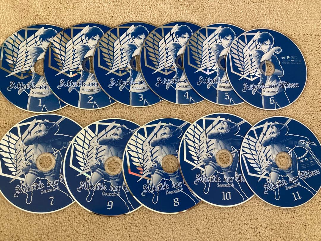 進撃の巨人 アニメ　DVD セット 1〜3シーズン　全30枚