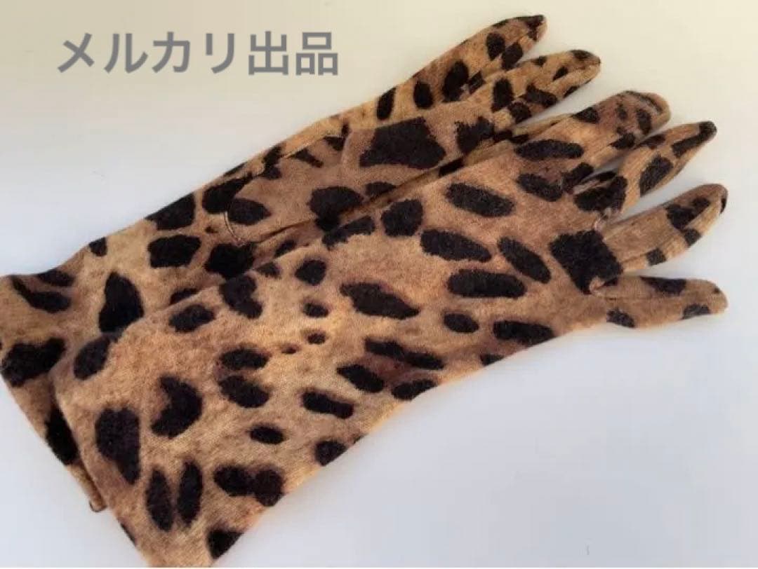 DOLCE&GABBANAレオパード カシミアロンググローブ