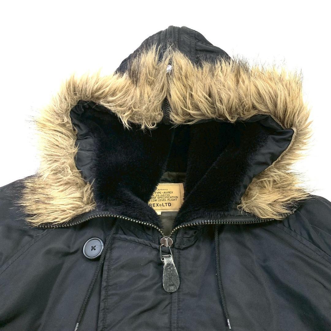 希少バックロゴ★AVIREX N-2B フライトジャケット 黒 L　D531