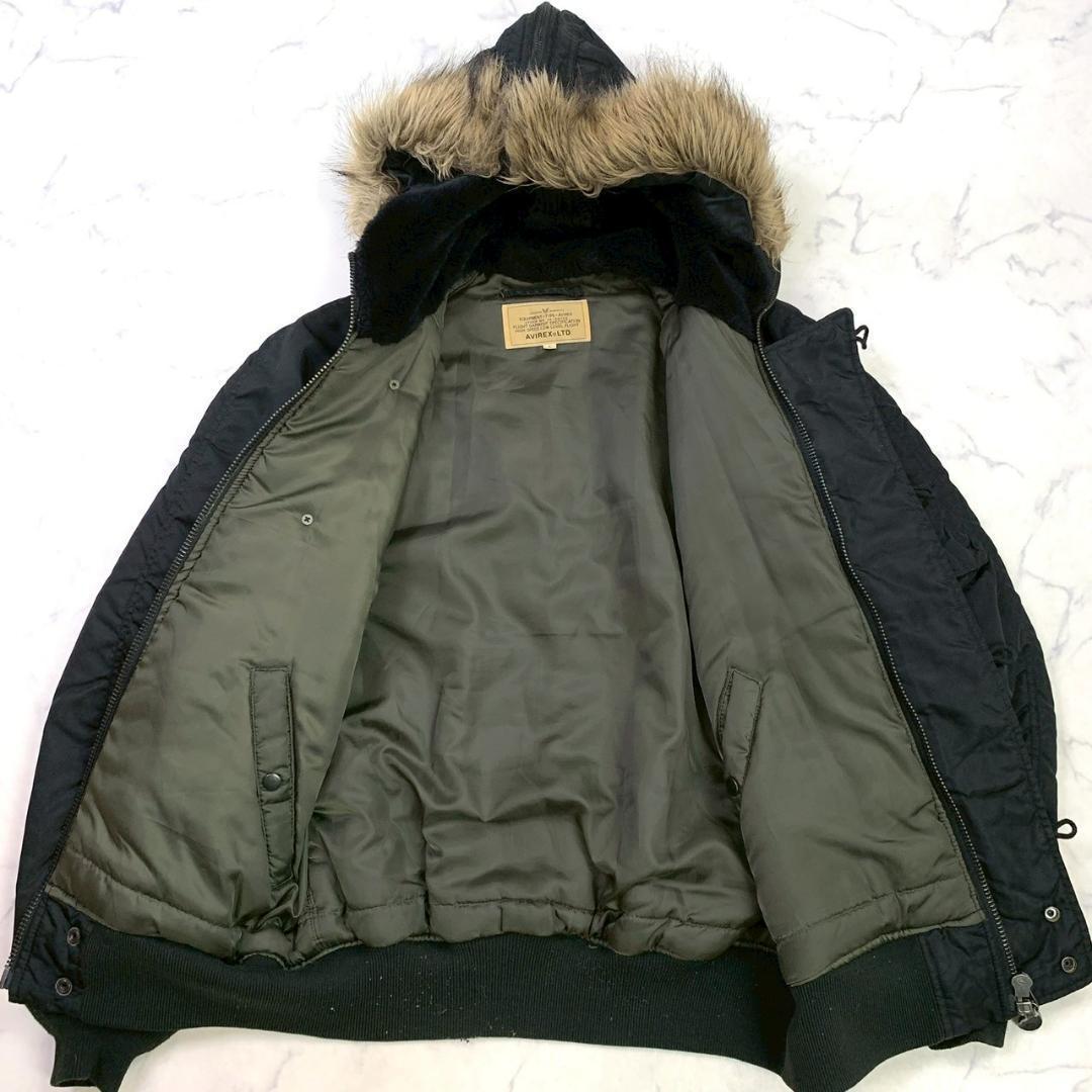 希少バックロゴ★AVIREX N-2B フライトジャケット 黒 L　D531