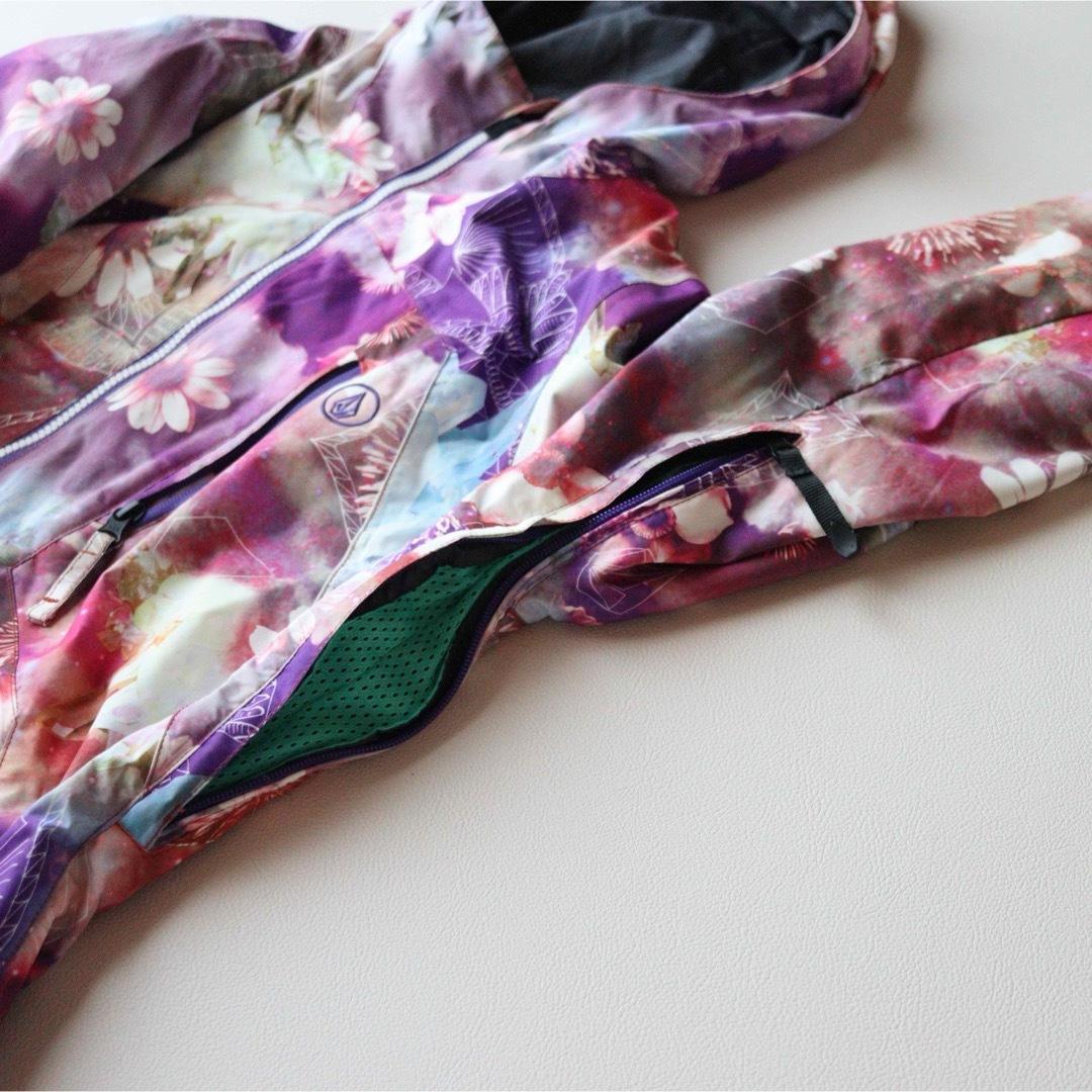 5437【極美品】VOLCOM　ジャケット レディース 裏ボア　花柄 総柄