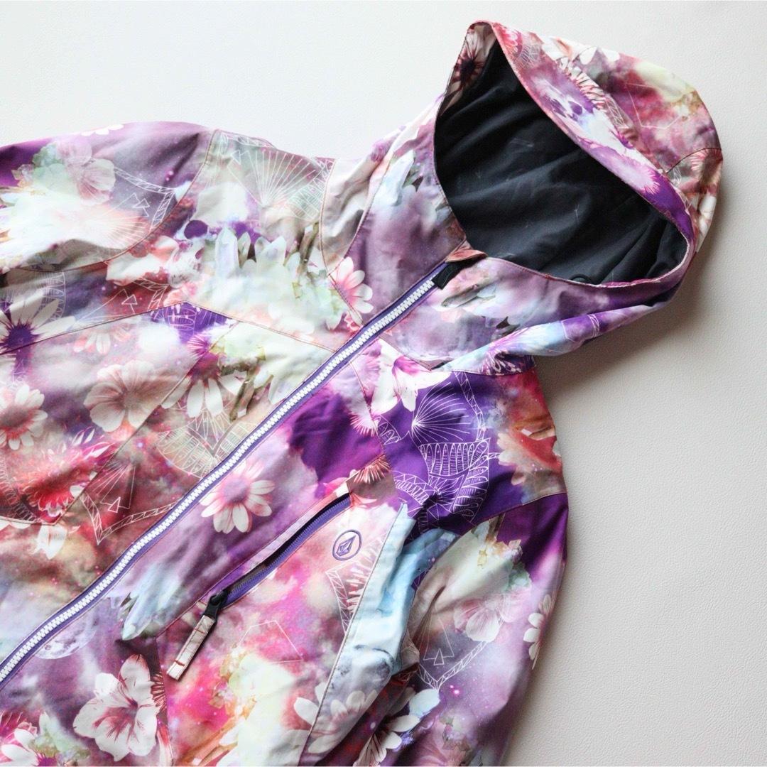 5437【極美品】VOLCOM　ジャケット レディース 裏ボア　花柄 総柄
