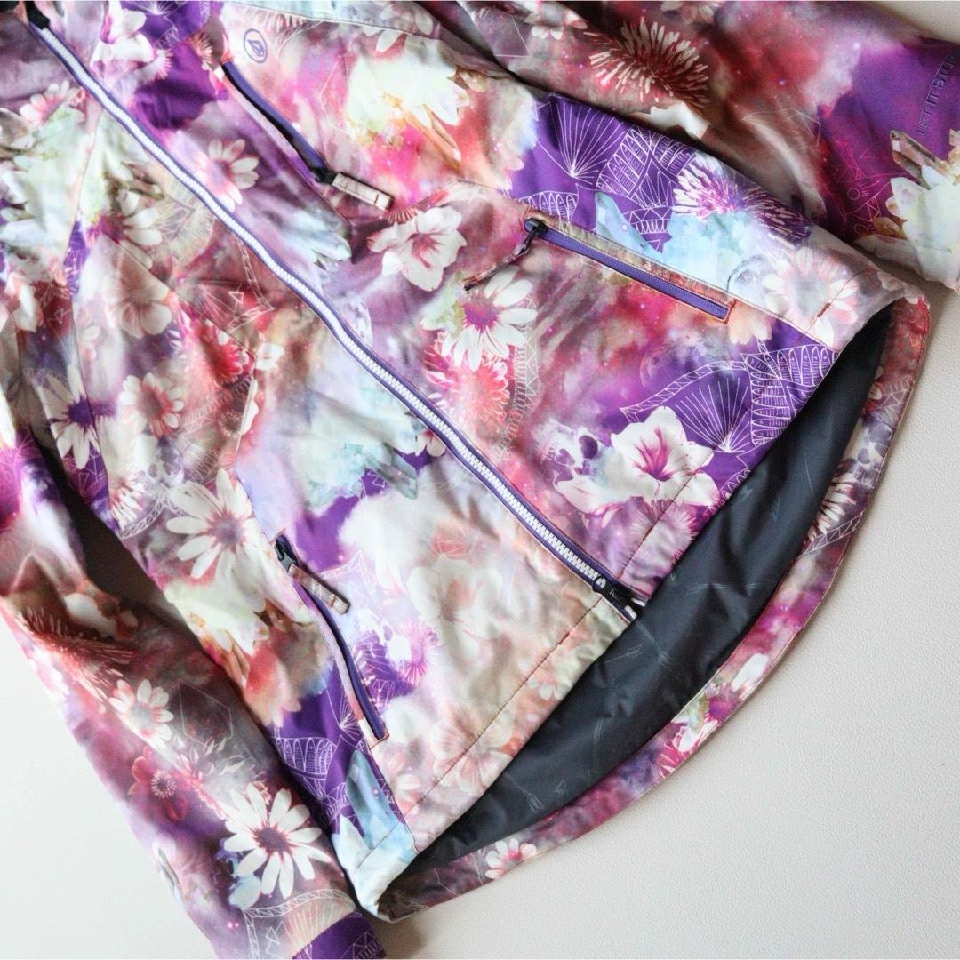 5437【極美品】VOLCOM　ジャケット レディース 裏ボア　花柄 総柄