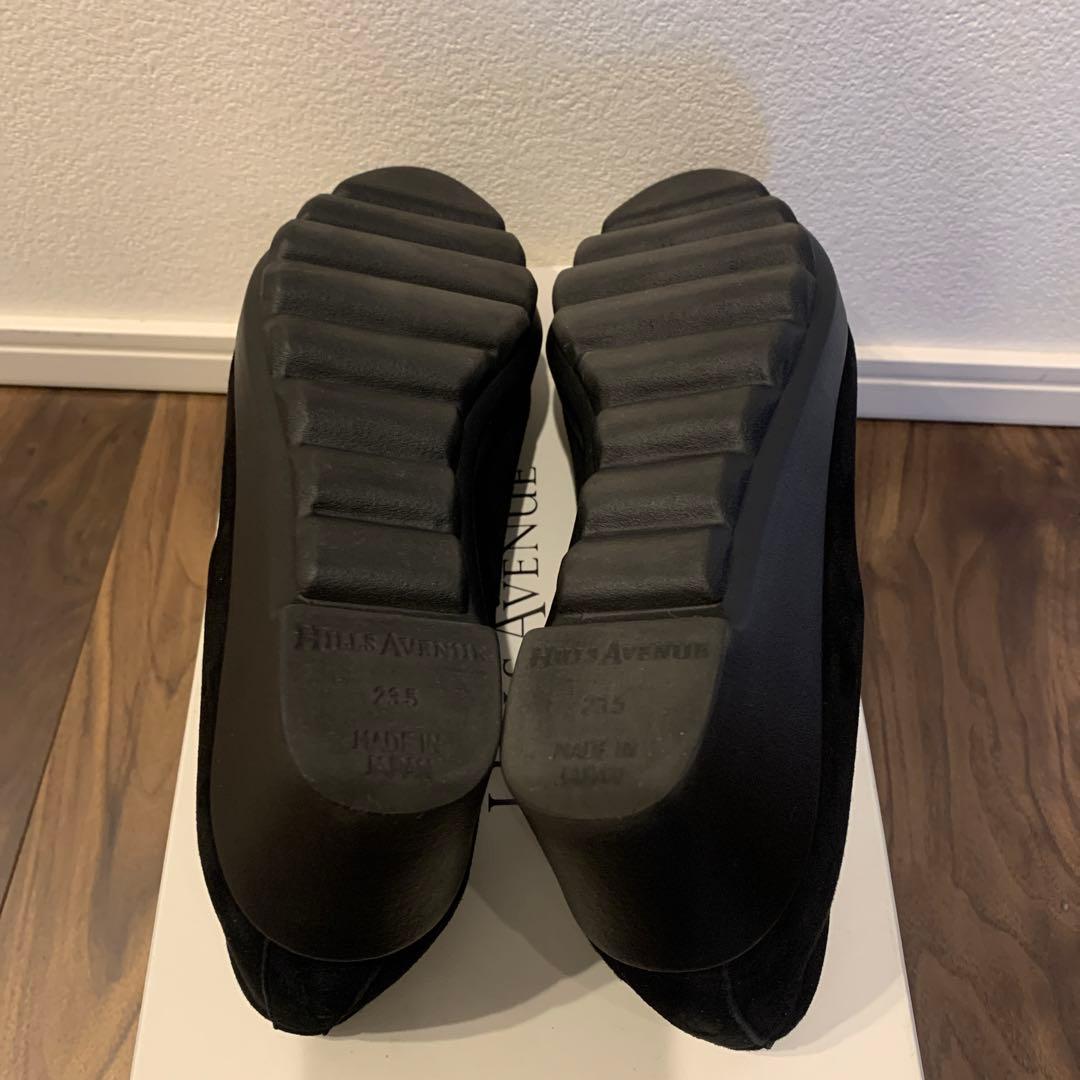 HILLS AVENUE 黒スエードリボンパンプス　23.5センチ