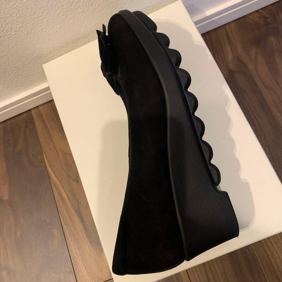 HILLS AVENUE 黒スエードリボンパンプス　23.5センチ