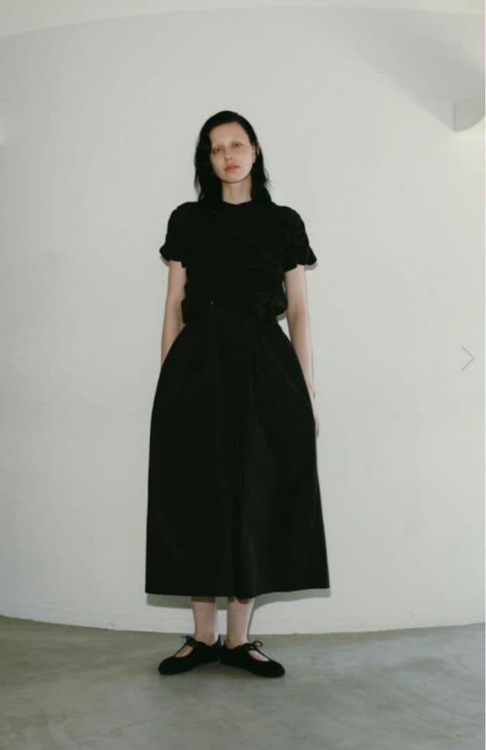 machatt メモリーキュロットパンツ ブラック