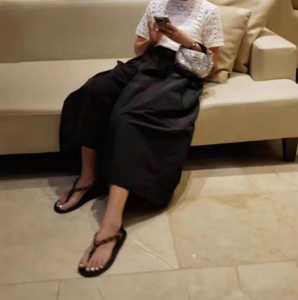 machatt メモリーキュロットパンツ ブラック