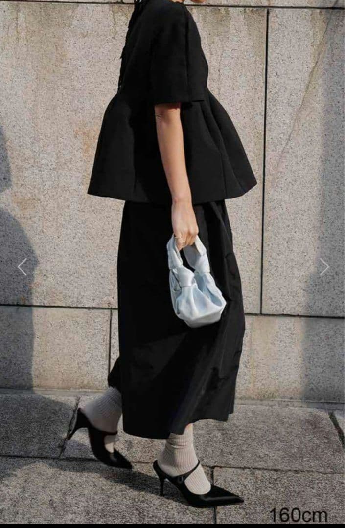 machatt メモリーキュロットパンツ ブラック